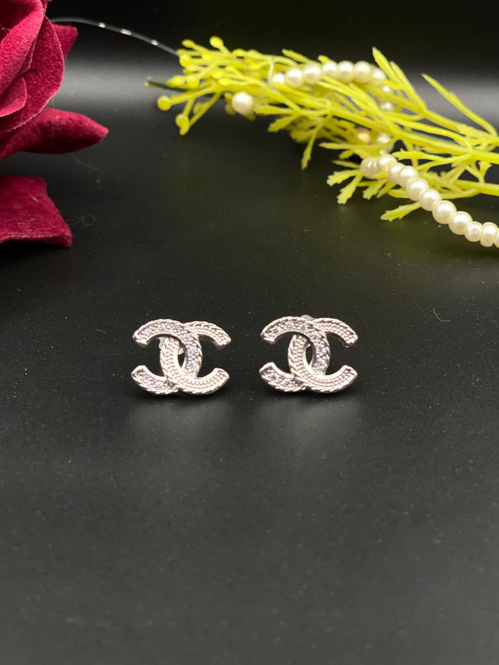 Garnet Lane- Chanel Rhinestone Studs	SILVER