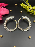 Garnet Lane- Spiral Crystal Stone Earrings	WHITE