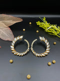 Garnet Lane- Spiral Crystal Stone Earrings	IVORY