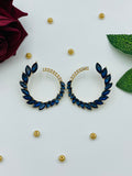 Garnet Lane- Spiral Crystal Stone Earrings	BLUE