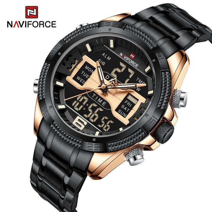 NAVIFORCE- Dual Time Exclusive Edition Black Gold