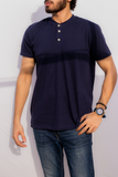 LEKSI Dark Blue Henley T-Shirt