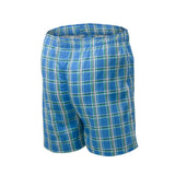 Flush Fashion - Men's 100% Cotton Boxer Shorts Waistband Check Print Boxers Sky Blue