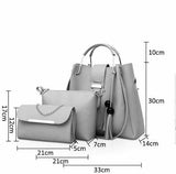 BagX- Alexa Grey 3 Pieces Handbag