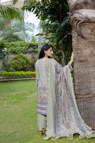 Kinara Digital Printed Dhanak with Sequins Embriodered Alternate Head &Two Side Scalloped Embroidered Border on Dhanak Duppata KIN-003