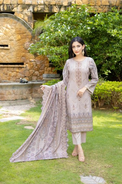 Kinara Digital Printed Dhanak with Sequins Embriodered Alternate Head &Two Side Scalloped Embroidered Border on Dhanak Duppata KIN-006