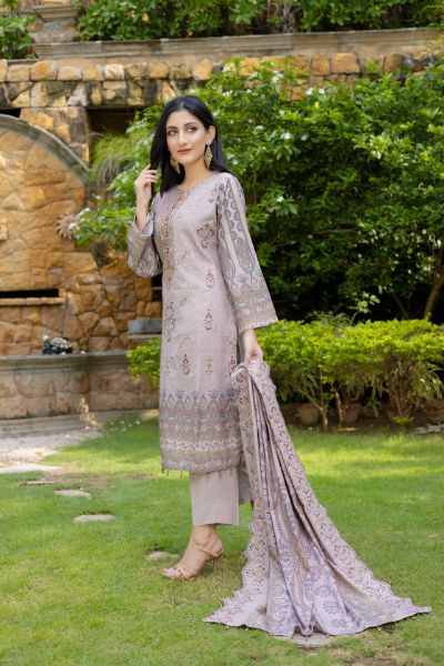 Kinara Digital Printed Dhanak with Sequins Embriodered Alternate Head &Two Side Scalloped Embroidered Border on Dhanak Duppata KIN-006