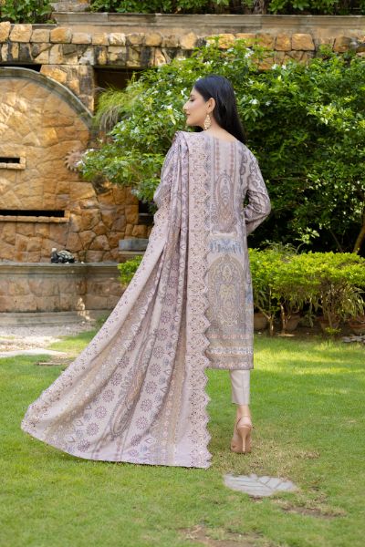 Kinara Digital Printed Dhanak with Sequins Embriodered Alternate Head &Two Side Scalloped Embroidered Border on Dhanak Duppata KIN-006