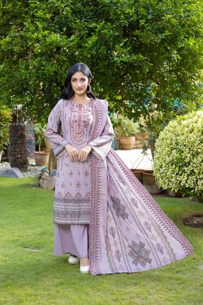 Kinara Digital Printed Dhanak with Sequins Embriodered Alternate Head &Two Side Scalloped Embroidered Border on Dhanak Duppata KIN-007