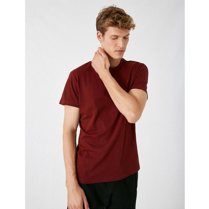 KOTON- Cotton Crew Neck Short Sleeve T-Shirt - Anthracite