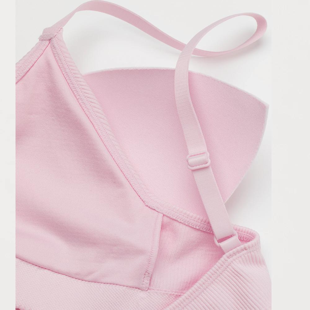 H&M- Seamless Padded Jersey Bra- Light pink – Bagallery