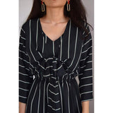 Sowear- Knotted Stripes Jumpsuit For Women