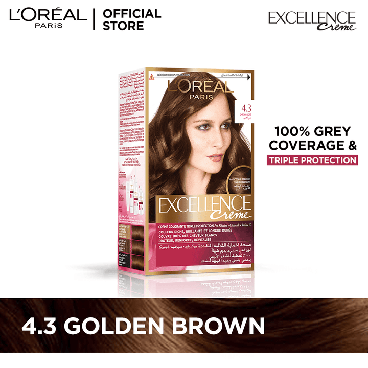 L'Oreal Paris Excellence Creme 4.3 Golden Brown