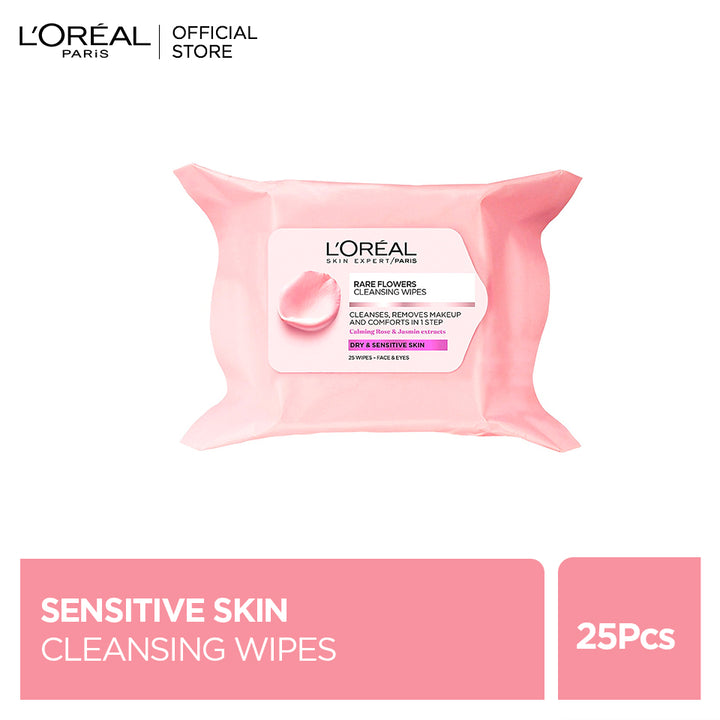 L'Oreal Paris- Rare Flowers Cleansing Wipes Dry and Sensitive Skin 25 pcs