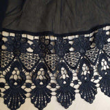 Zardi- Large Chiffon Dupatta With Bottom Lace – Black – ZD883