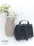 Chattels by M Sierra Leather Handbag- Black