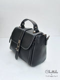Chattels by M Sierra Leather Handbag- Black