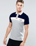 Octane- Navy to grey rugby polo