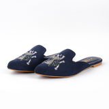 VYBE - Embroided Mules- Blue