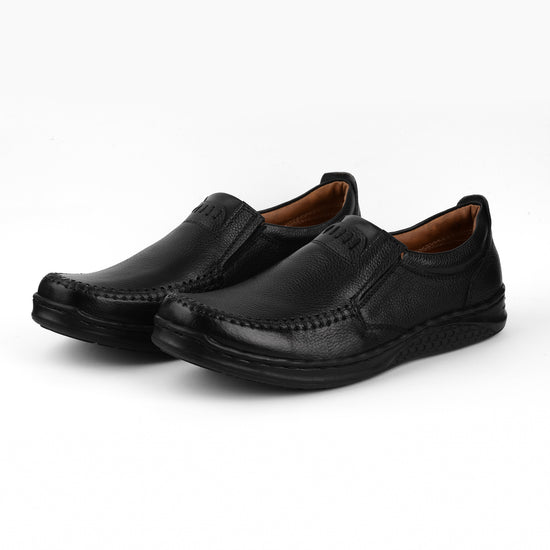 VYBE - Business Man Leather Casual Shoes- Black