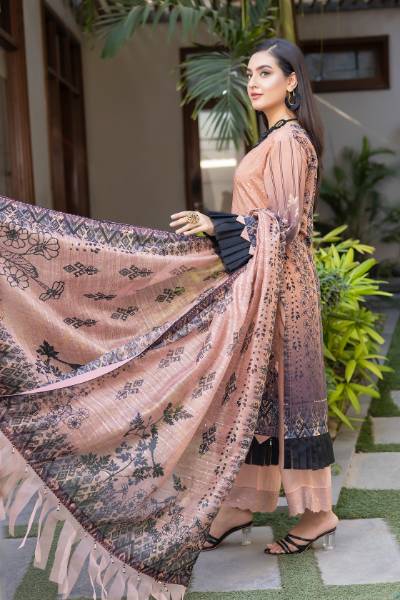 Maya Digital Printed Sequins Chikankari viscose with Digital Printed fancy Sequins Duppata MAY-004