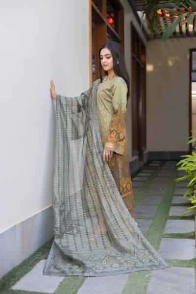 Maya Digital Printed Sequins Chikankari viscose with Digital Printed fancy Sequins Duppata MAY-007