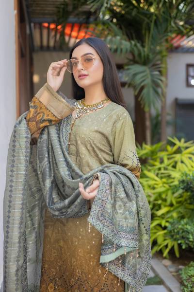 Maya Digital Printed Sequins Chikankari viscose with Digital Printed fancy Sequins Duppata MAY-007