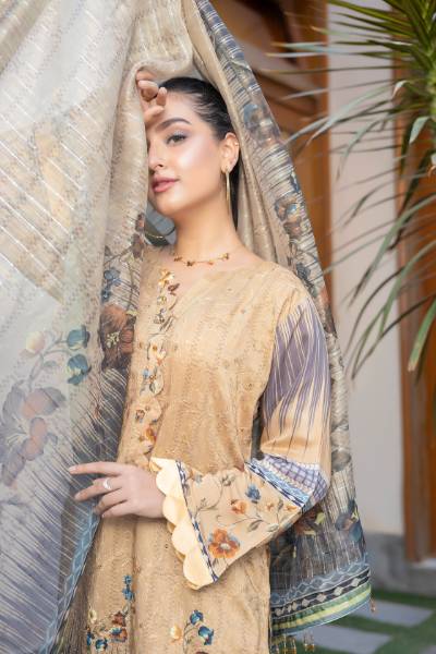 Maya Digital Printed Sequins Chikankari viscose with Digital Printed fancy Sequins Duppata MAY-010