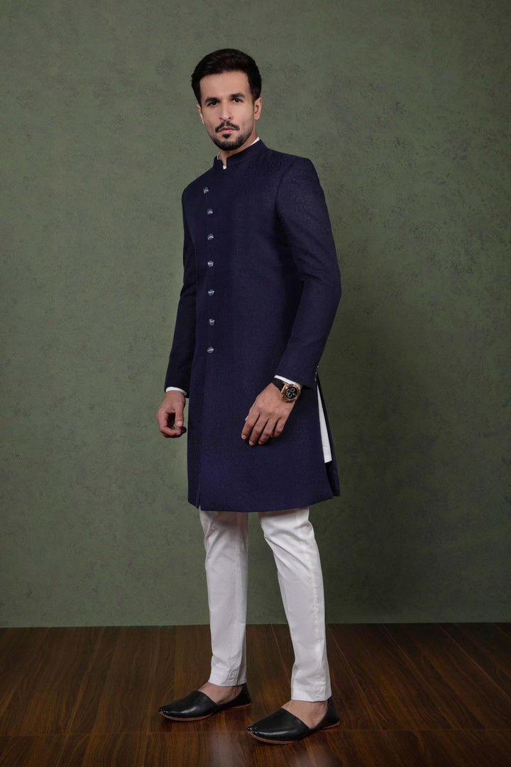 Sapphire- Embroidered Jamawar Sherwani