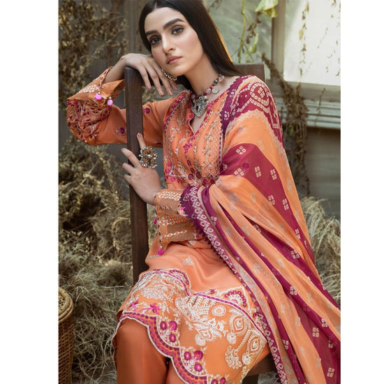 Resham Ghar- Embroidered Dull Silk Suits Unstitched 3 Piece RG21IZN RGDS-04