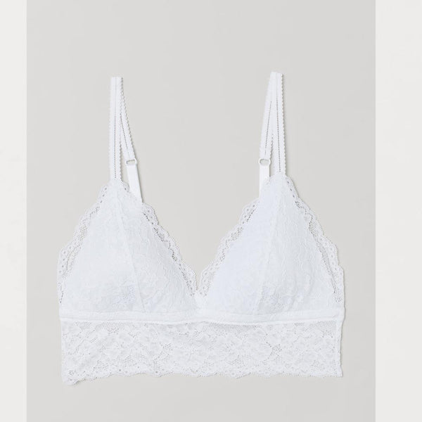 H&M- Padded Lace Bralette- White