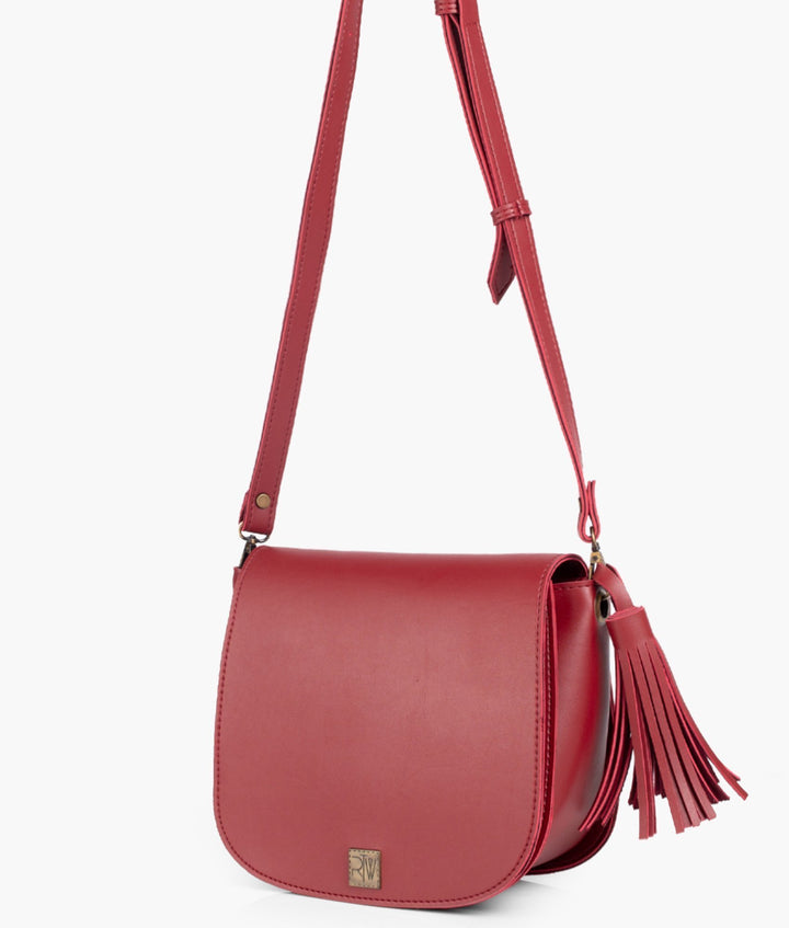 RTW- Maroon Foldover Saddle Bag