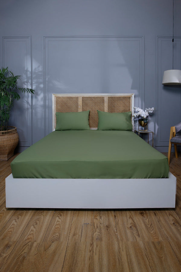 Moss Tone Green Fitted Sheet Sapphire Home