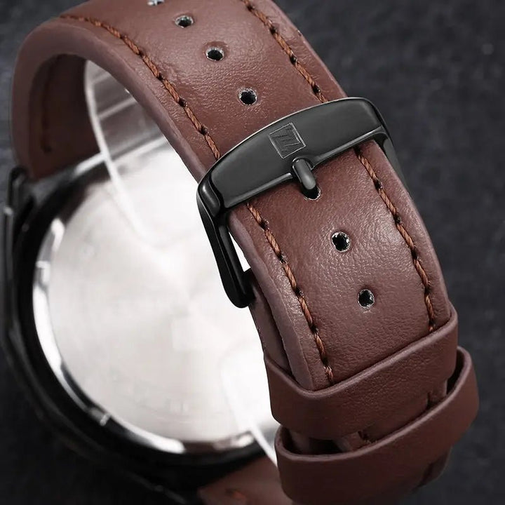 Naviforce- NF9056 Men Leather Band Quartz