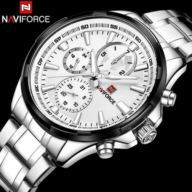 NaviForce- Steel Band Chronograph- NF9089