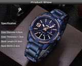 Naviforce- NF9117 Stainless Steel Analog Watch for Men – Royal Blue