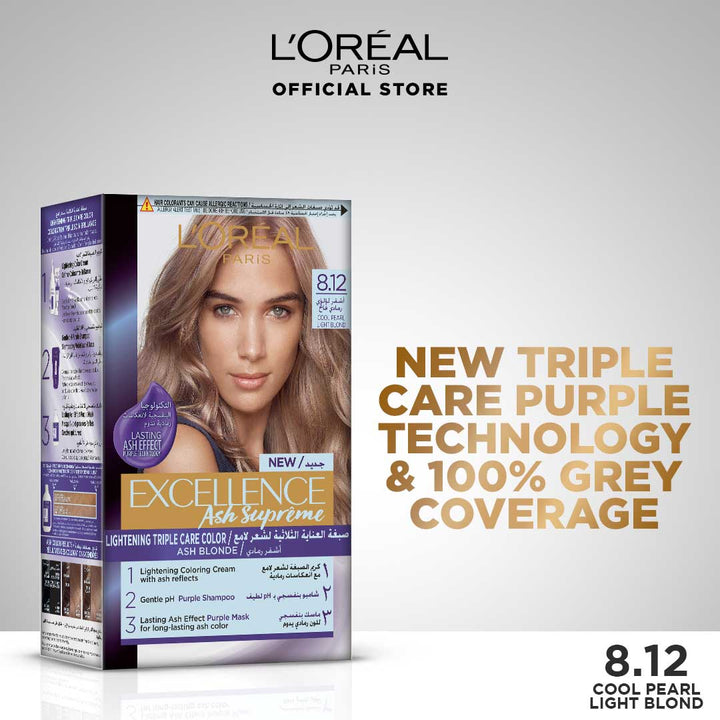 LOreal Paris- Excellence Ash Supreme 8.12 Cool Pearl Light Blonde