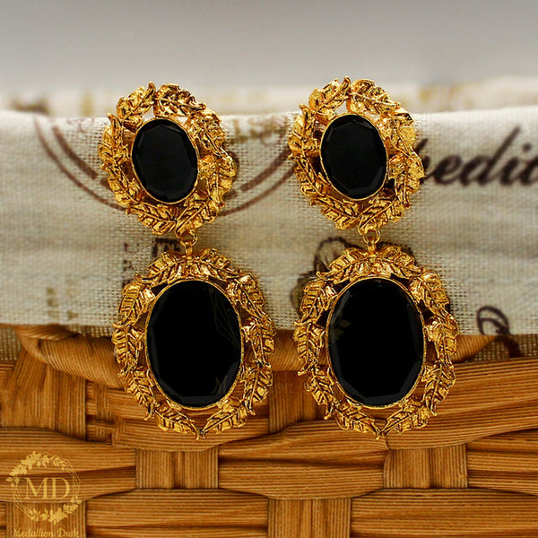 Medallion - Noir Earrings