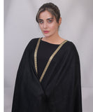 Bagallery Exclusive Pashmina Embroidered Shawl Black