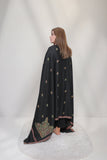 Bagallery Exclusive Embroidered Shawl Black