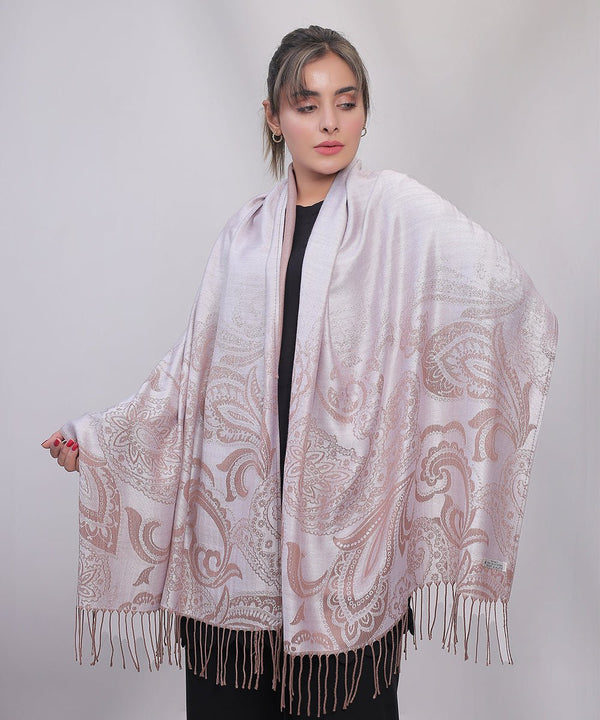 Bagallery Exclusive 3D Printed Viscose Winter Stole Hazel