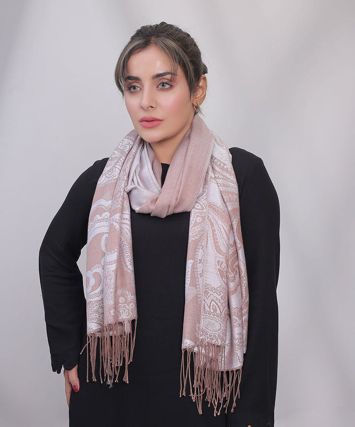 Bagallery Exclusive 3D Printed Viscose Winter Stole Hazel