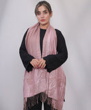 Bagallery Exclusive 3D Printed Viscose Winter Stole Pink