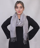 Bagallery Exclusive 3D Printed Viscose Winter Stole Gray
