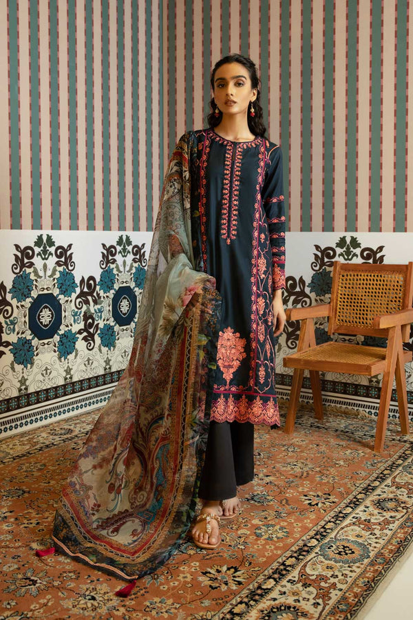 Sapphire- 2 Piece - Embroidered Cotton Suit