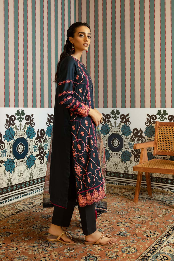 Sapphire- 2 Piece - Embroidered Cotton Suit