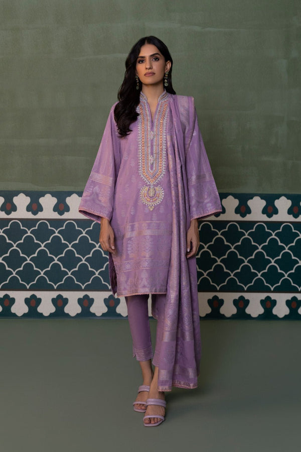 Sapphire- 3 Piece - Embroidered Jacquard Suit