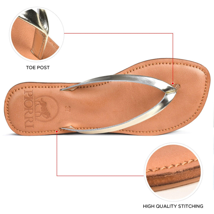 Aerothotic Aeris Women's Genuine Leather Summer Casual Comfort Flat Slide Sandals - PL3293