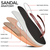 Aerothotic Aeris Women's Genuine Leather Summer Casual Comfort Flat Slide Sandals - PL3293