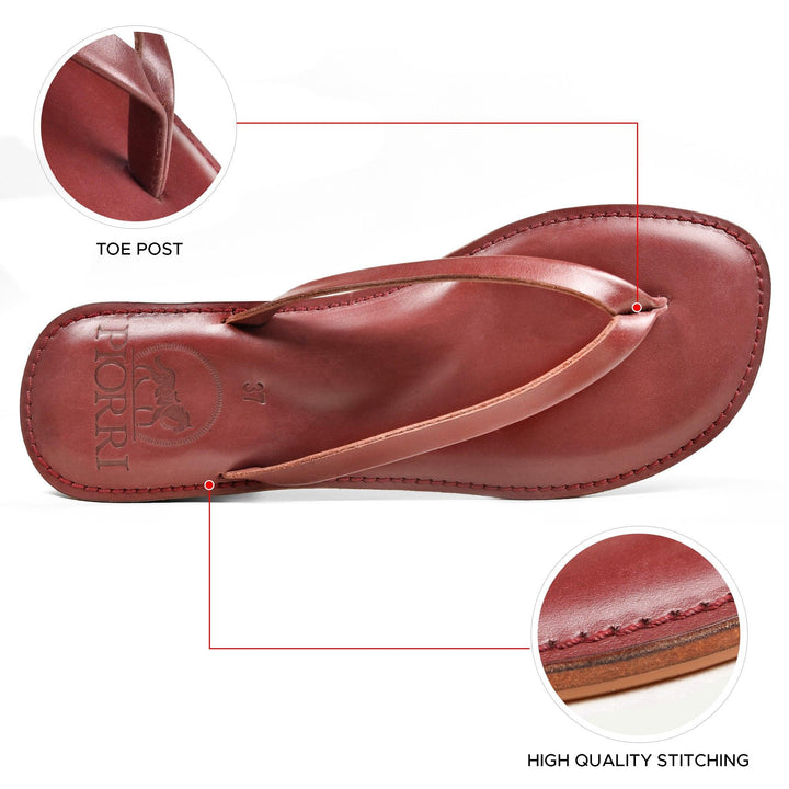 Aerothotic Aeris Women's Genuine Leather Summer Casual Comfort Flat Slide Sandals - PL3293